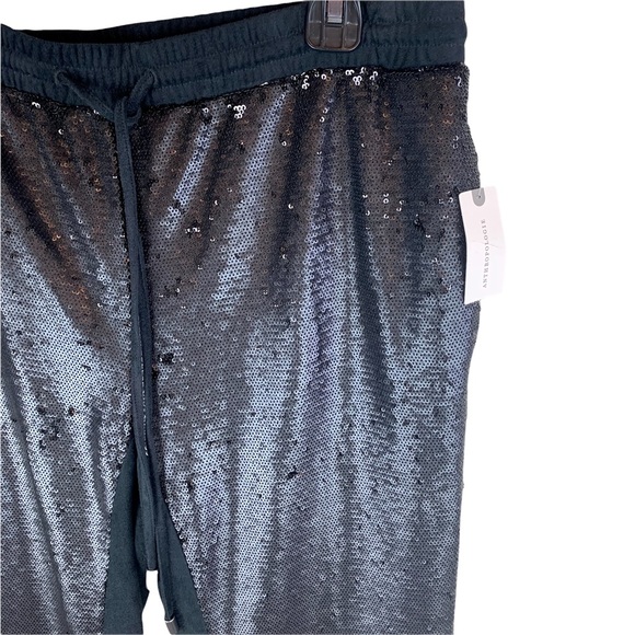 Anthropologie Sequined Maria Joggers Black Sequin Medium - Picture 6 of 16